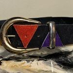 Vintage Leather Suede Triangle Multicolor Belt Photo 0