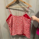 J.Crew Cute scalloped trim rose coral floral skinny strap cami cottagecore prep Photo 3