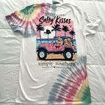 Simply Southern  “Sandy Paws - Salty Kisses. Size Large. Tie dyed shirt Photo 0