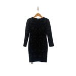 Alexander McQueen Black Velvet Burnout Dress SZ 10 | Virgin Wool & Cashmere | NW Photo 3