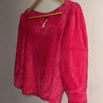 Free People  3/4 length sleeve “Moonbeam Pullover” fuzzy top size Small Photo 4