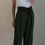 Emerson Fry Paris Paperbag Pant in Army Linen Size L Retail $248 Photo 0