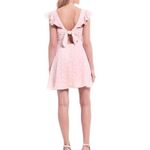 Gianni Bini GB  Ruffle Flutter Sleeve Tie Polka Dot Mini Dress Pink‎ White Medium Photo 1