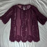 Rewind  Burgundy Lace Blouse Photo 0