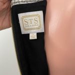 Sail To Sable STS Gold Metallic Tweed Sleeveless Shift Dress Size 4 Navy Photo 10