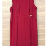 Talbots Red Sleeveless Shift Dress Belt Detail Photo 0