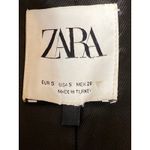 ZARA  Women's Black Tweed Double Brested Collared Long Sleeve Crop Jacket Size S Photo 2