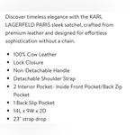 Karl Lagerfeld  Paris Nadine Satchel Bag Photo 13