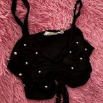 LF Beaded black crop top  Photo 0