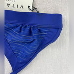 Vitamin A Vitamin‎ A Rothko Royal Blue Gold Metallic Striped Triangle Bikini Swim Top Photo 1