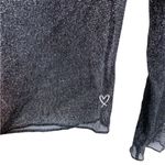 Victoria's Secret Victoria’s Secret Y2K Black Sheer Metallic Shimmer Long Sleeve Lingerie Top Photo 3