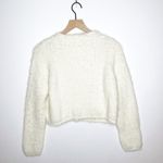 Air Space Lady Fuzzy Button Front Cropped Cardigan Sweater Cream Size M Size M Photo 4
