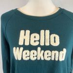 secret treasures Green Hello Weekend long sleeve sweatshirt size small Photo 2