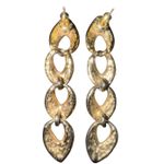 Dangle Drop Earrings Gold Black‎ Beige Open Teardrop Hearts Costume Jewelry Black Photo 1