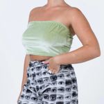 Princess Polly  size 4 strapless halter top slim fitting zip back unlined green Photo 12