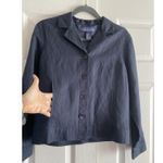 Herman Geist  Womens 6 Navy Linen Blend Jacket Quiet Luxury Derby Photo 2