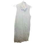 DONNI White Blue Striped Sleeveless Collared Neckline Button Front Dress Size L Size L Photo 5
