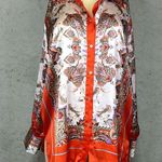 ZARA Multicolor long sleeve Paisley button-down shirt sz L Photo 3