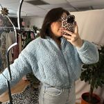 Urban Outfitters Sherpa Cropped Jacket Light Blue Size XS Photo 6