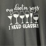 C.O.Z.Y Black Long Sleeve Wine Glasses Graphics T Shirt Women’s Size XL Photo 2