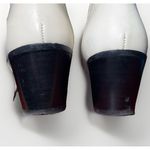 Everlane Leather Boots Womans 5.5 Ivory Black Elastic Square Toe Block Heel Photo 5