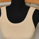 Anthropologie  Jo Ribbed Knit Striped Sweater Tank Top Beige Cream Photo 5