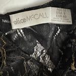 Alice McCALL  size 8 Mini Dress Black & Gold Sheer Lace Oh Darling Long Sleeve Photo 1