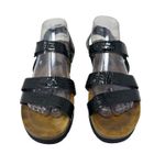 Women’s Naot Kayla Black Croc Embossed Comfort Sandal 41/10 Photo 3