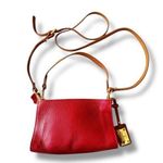 Valentina Zip Around Crossbody Handbag Red Pebbled Leather 2 Straps Italy Nice! Photo 0