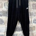 Nike  Heritage Velour Velvet Sweatpants Women's Large Joggers Stretch Black White Photo 0