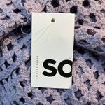 SO NWT Juniors Pullover Crochet Fringe Purple Sweater Top Size XL Boho Cottage Photo 6