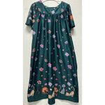 Anthony Richards 1X Colorful Teal‎ Cat Print House Dress MuuMuu Butterfly Lounge Photo 1