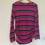 Liz Lange  striped button sleeve‎ Maternity shirt, size M. Photo 1