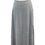 Sonoma Life + Style Gray & White Striped Maxi Skirt Size L Photo 0
