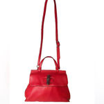 Gucci  Bamboo Turn-Lock Red Leather Top Handle Satchel w Removable Strap Photo 15