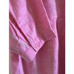 Old Navy New  DRESS Shirt Waist Size XL Pink Stripe Linen Blend Button Career Photo 6