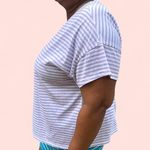 Style & Co Lilac and White stripe Burnout Tee Shirt sz XXL Purple Photo 5