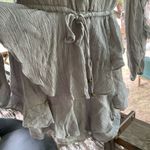 Elegant Gray Ruffled Jumpsuit Size M Photo 3