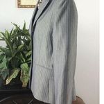 STRESA ASL Women's Blazer Button Gray Stripe 12P Jacket Long Sleeve Open Front Size 12 Photo 3