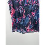 Lucky Brand  Blue Floral Sheer Tank Top Size M Boho Feminine Lightweight Summer Photo 3