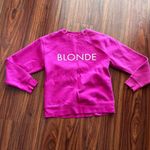 Brunette The Label BLONDE Graphic Pink Fuchsia Pullover Sweatshirt Size XS/S Photo 1