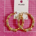 ALDO  gold tone sliver diamond paved loops earrings Photo 3