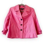 Talbots Linen Blend Blazer Barbie Pink Trapeze Style Women’s Size 10P Spring Photo 0