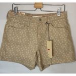 Levi's Womens NEW  Mid-Rise Tan Beige Stretch Denim Shortie Jean Shorts  SIZE 8 Photo 0