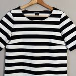 Club Monaco  Haley Striped Shift Mini Dress Women's 2 Black White Classic Preppy Photo 7