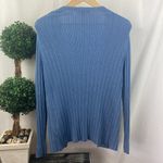 Brooks Brothers  Blue Ribbed Open Front Long Sleeve Cardigan Sweater M Photo 1