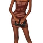 Nookie Mecca Mini Dress Size XS in Brown Mesh Photo 0