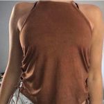 American Eagle Outfitters Suede Lace Up Top Photo 0