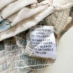 Bohme  Pleated Smocked Bustier Tank Cream Blue Floral top Large Photo 5