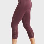 Gymshark Energy Seamless Cropped Leggings Pink Maroon Red Size Medium Spandex Photo 0